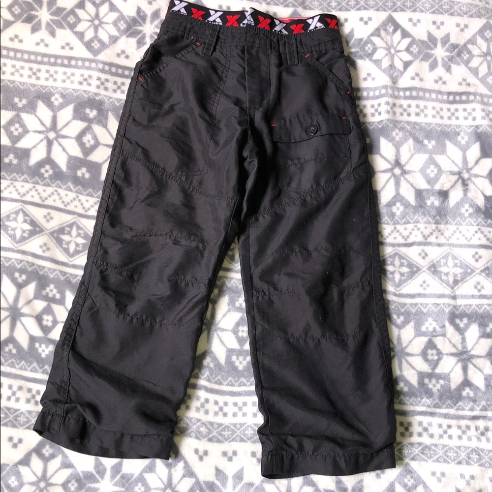 Kids Black Cargo Pants with Elastic Waistband